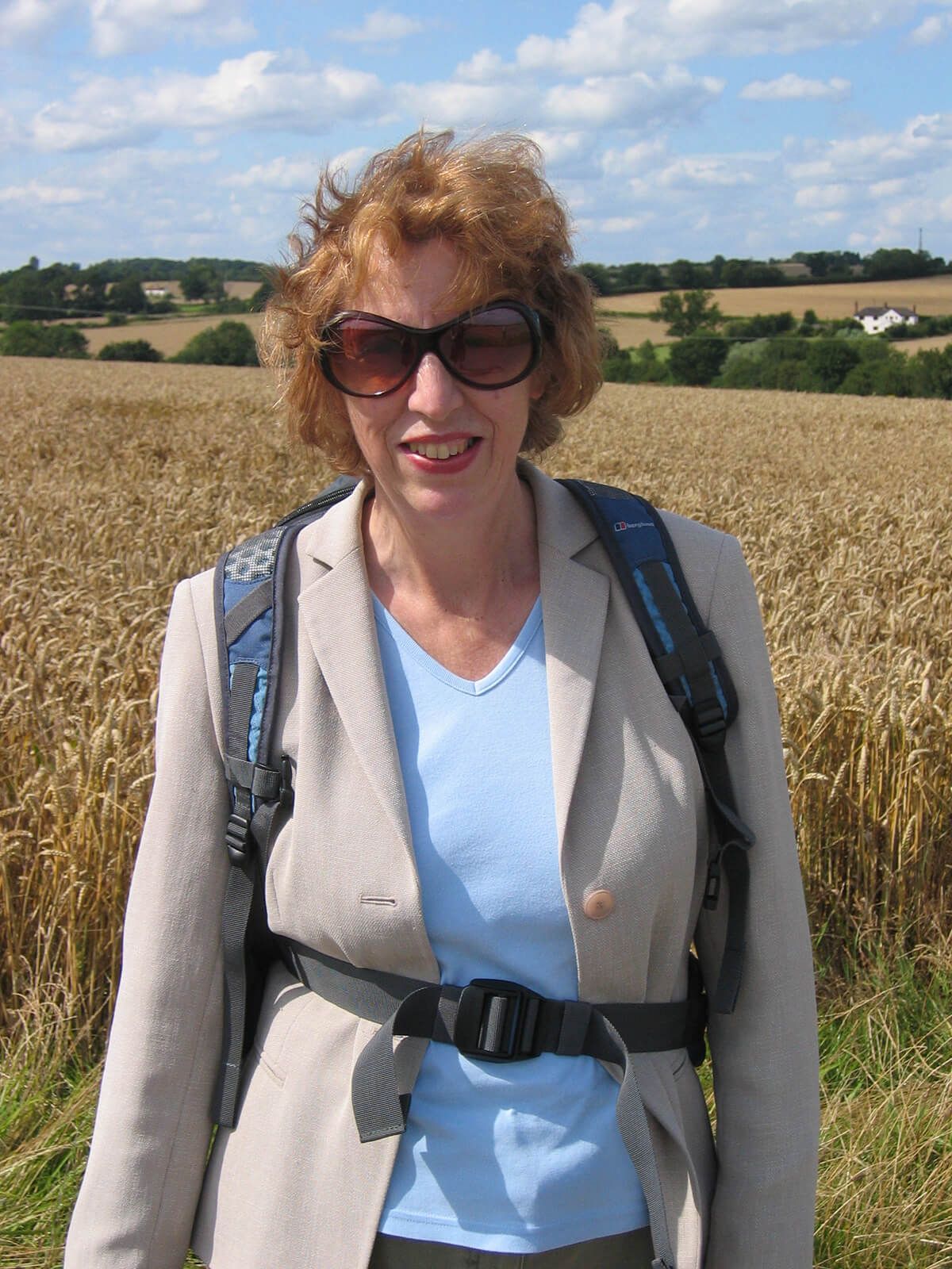 Portrait of Molly Tabram walking near Hawkedon, Suffolk, in 2007